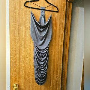 Express dress in a gunmetal gray color and  size large.